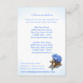 Seashore Blue Hydrangea Wedding Tour Begleitkarte (Rückseite)