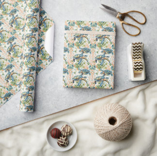 Seashore Elegance: Schildkröte-Decoupage Grafik Geschenkpapier