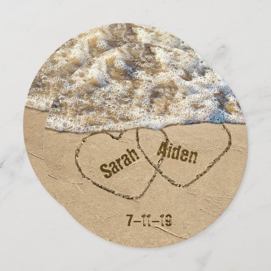 Seashore Hearts Save the Date (Vorne/Hinten)