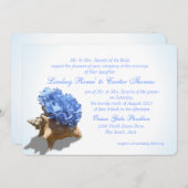 Seashore Hydrangea Blue Wedding Einladung (Vorne/Hinten)