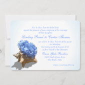 Seashore Hydrangea Blue Wedding Einladung (Vorderseite)