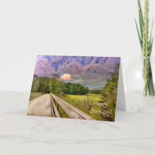 Seashore Marsh Sunset Geburtstag Karte