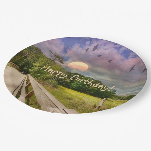 Seashore Marsh Sunset Pappteller (Schrägansicht)