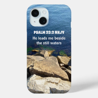 Seashore Photo Beside the Still Waters Bible Verse Case-Mate iPhone Hülle