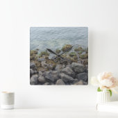 seashore rocks quadratische wanduhr (Zuhause)