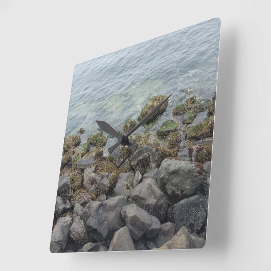 seashore rocks quadratische wanduhr (Winkel)