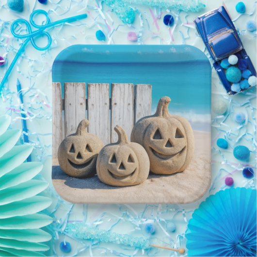 Seashore Sand Jack o' Lanterns Pappteller (Party)