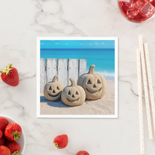 Seashore Sand Jack o' Lanterns Serviette (Beispiel)