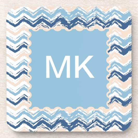 Seashore Scribble ZigZag Getränkeuntersetzer (Vorderseite)