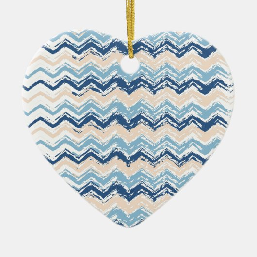 Seashore Scribble ZigZag Keramik Ornament (Vorne)