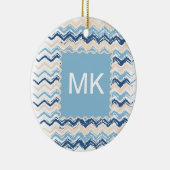 Seashore Scribble ZigZag Keramik Ornament (Rechts)