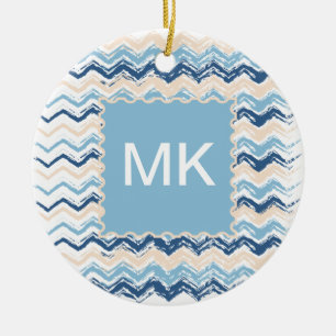 Seashore Scribble ZigZag Keramik Ornament