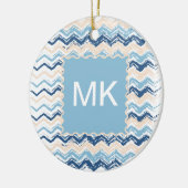 Seashore Scribble ZigZag Keramik Ornament (Links)