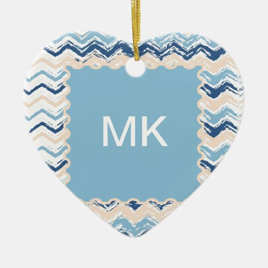 Seashore Scribble ZigZag Keramikornament (Vorne)