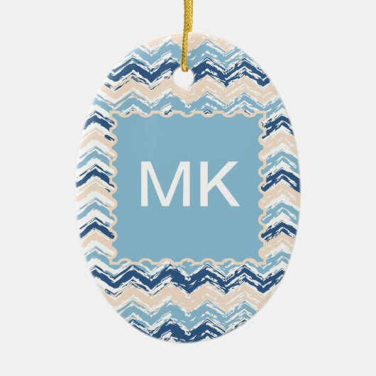 Seashore Scribble ZigZag Keramikornament (Vorne)