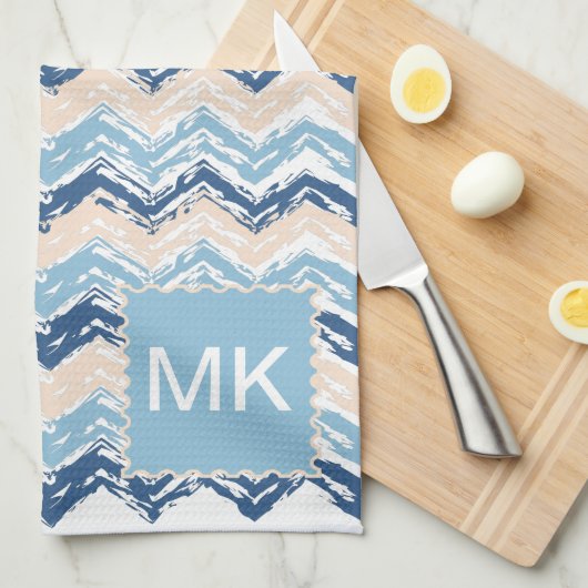 Seashore Scribble ZigZag Küchentuch (Viertel Falte)