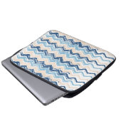 Seashore Scribble ZigZag Laptopschutzhülle (Vorne Knopf)