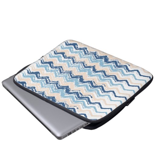 Seashore Scribble ZigZag Laptopschutzhülle (Vorne Knopf)