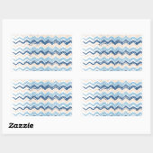 Seashore Scribble ZigZag Rechteckiger Aufkleber (Blatt)