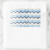 Seashore Scribble ZigZag Rechteckiger Aufkleber (Tasche)