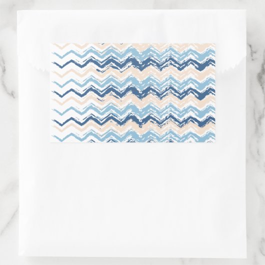 Seashore Scribble ZigZag Rechteckiger Aufkleber (Tasche)