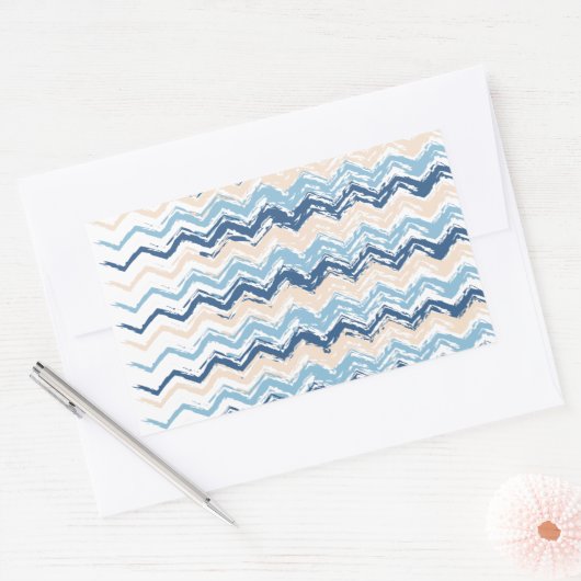 Seashore Scribble ZigZag Rechteckiger Aufkleber (Umschlag)