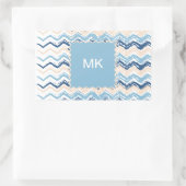 Seashore Scribble ZigZag Rechteckiger Aufkleber (Tasche)