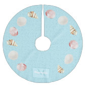 Seashore Seashells Weihnachtsbaumrock Polyester Weihnachtsbaumdecke (Vorderseite)