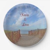Seashore Theme Wedding Pappteller (Vorderseite)