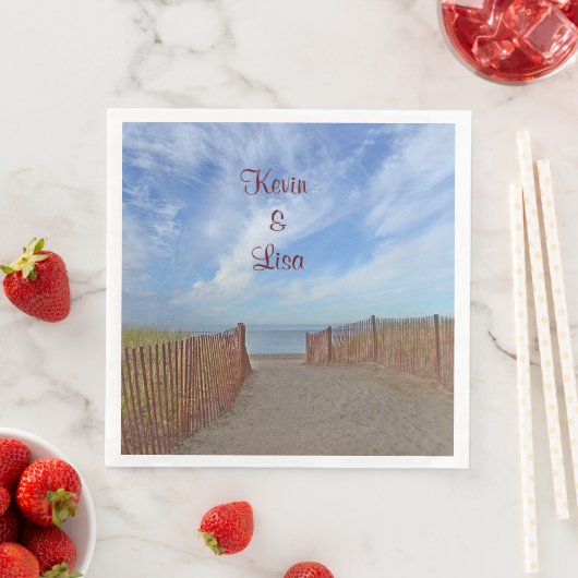 Seashore Theme Wedding Serviette (Beispiel)