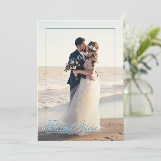 Seashore Treasures Wedding Foto Vielen Dank Dankeskarte (Stehend Vorderseite)