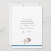 Seashore Treasures Wedding Foto Vielen Dank Dankeskarte (Rückseite)