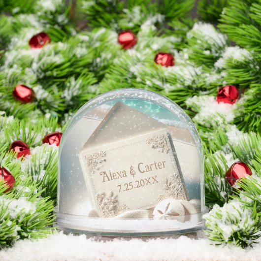 Seashore Wedding Names and Date Schneekugeln (Weihnachten)