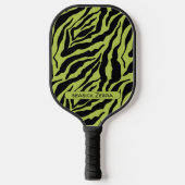 Seasick Zebra, grün und schwarz Streifen Muster Pickleball Schläger (Vorderseite)