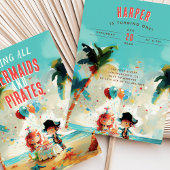 Seaside Adventure Mermaids & Pirates Birthday Einladung