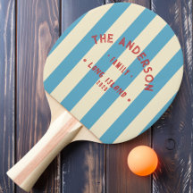 Seaside Aqua Sky Striping & Family Name