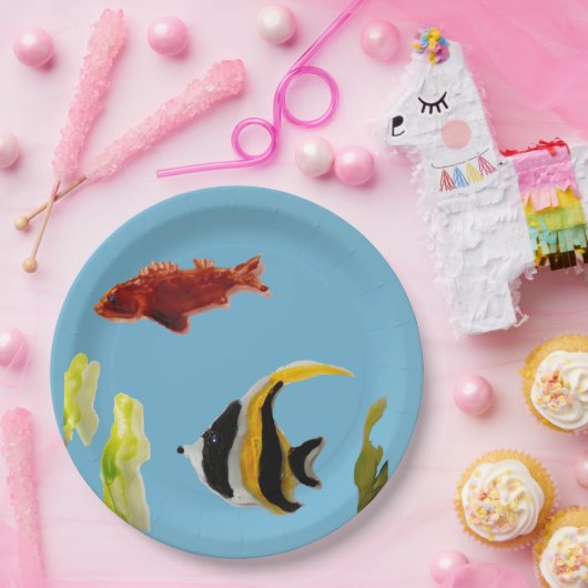 Seaside Aquatic Fish Pappteller (Party)