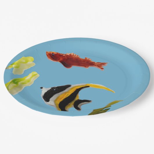 Seaside Aquatic Fish Pappteller (Schrägansicht)