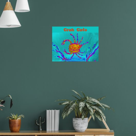 Seaside Art Cool Crab Türkis Poster (Wohnzimmer 1)