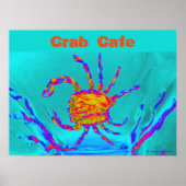Seaside Art Cool Crab Türkis Poster (Vorne)