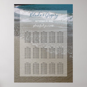 Seaside Beach & Sand Wedding Chart Poster