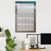 Seaside Beach & Sand Wedding Chart Poster (Heimbüro)