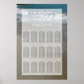 Seaside Beach & Sand Wedding Chart Poster (Vorne)