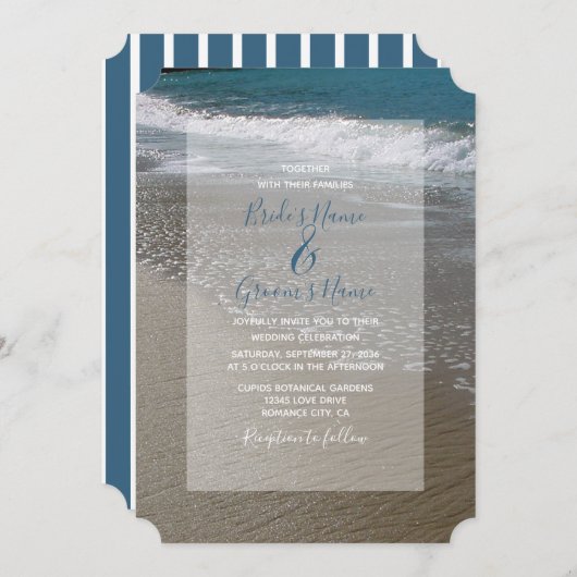 Seaside Beach & Sand Wedding Einladungen (Vorne/Hinten)