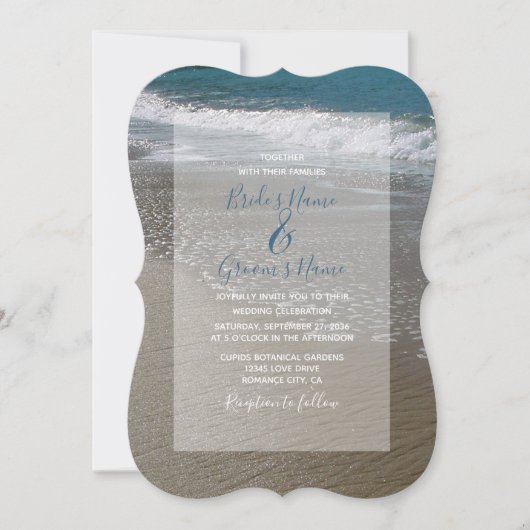 Seaside Beach & Sand Wedding Einladungen (Vorderseite)