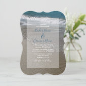 Seaside Beach & Sand Wedding Einladungen (Stehend Vorderseite)