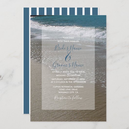 Seaside Beach & Sand Wedding Einladungen (Vorne/Hinten)