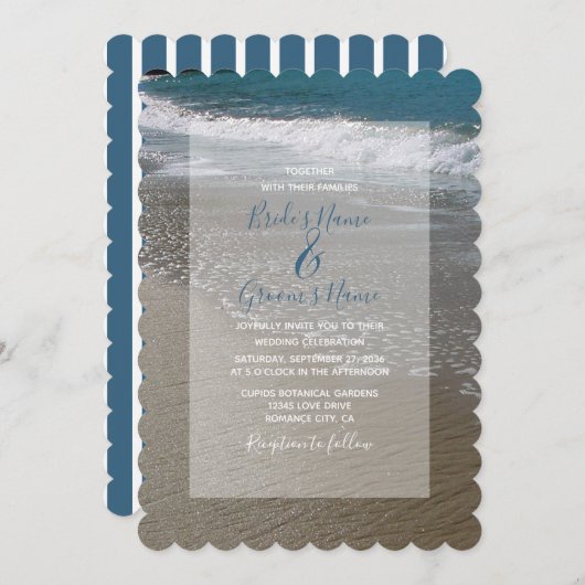 Seaside Beach & Sand Wedding Einladungen (Vorne/Hinten)