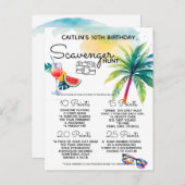 Seaside Beach Scavenger-Jagd Ankündigungspostkarte (Vorne/Hinten)