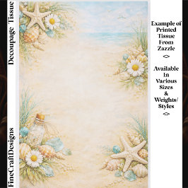 Seaside Beach Shell & Starfish Frame FE9 Decoupage Seidenpapier